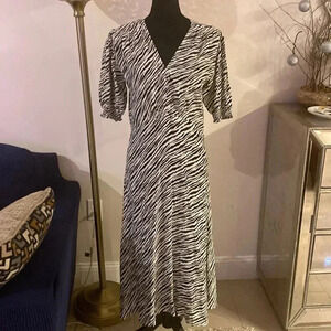 Faithfull the Brand Zebra Print Midi Dress